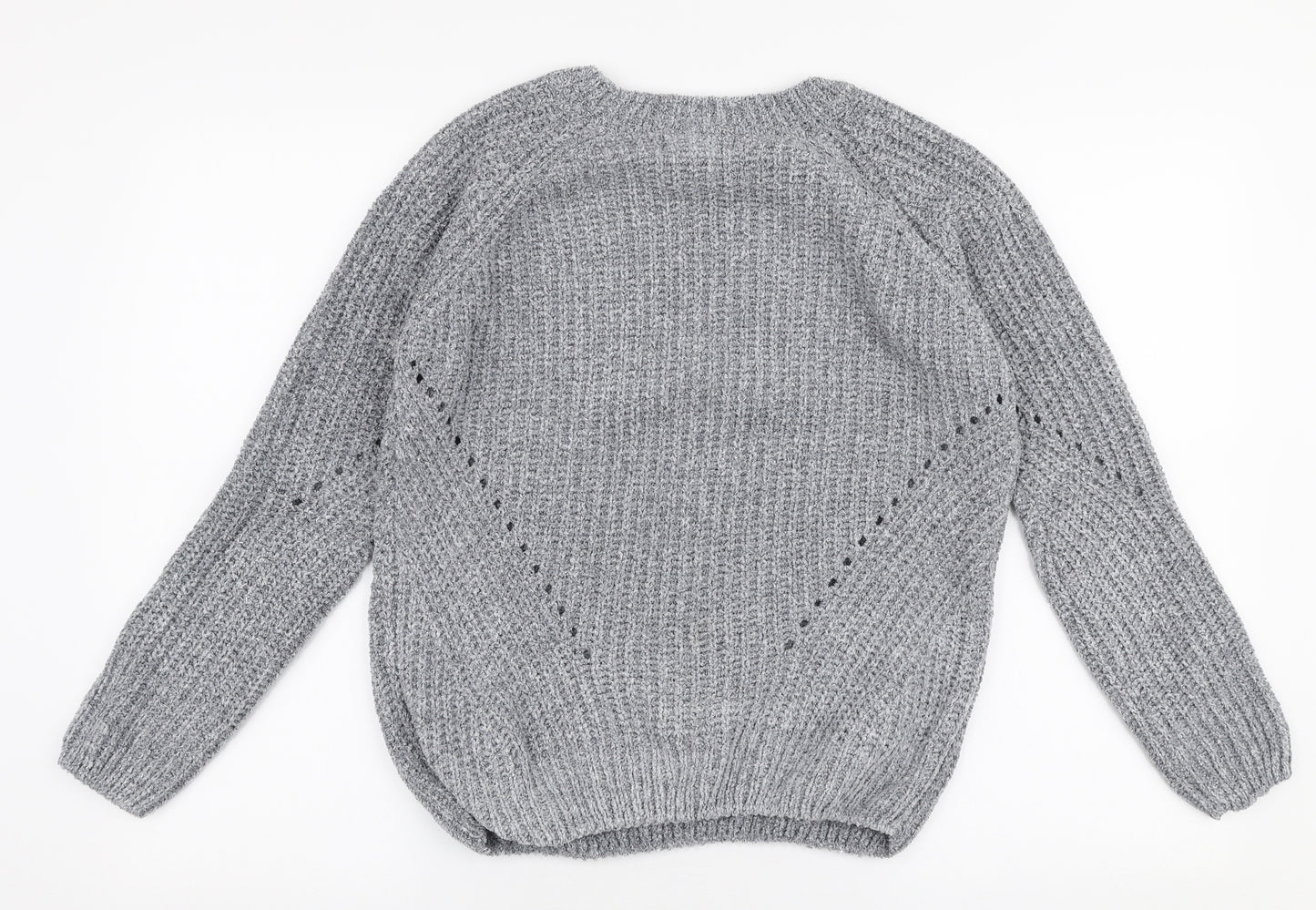 Primark Womens Grey Round Neck  Polyester Pullover Jumper Size S