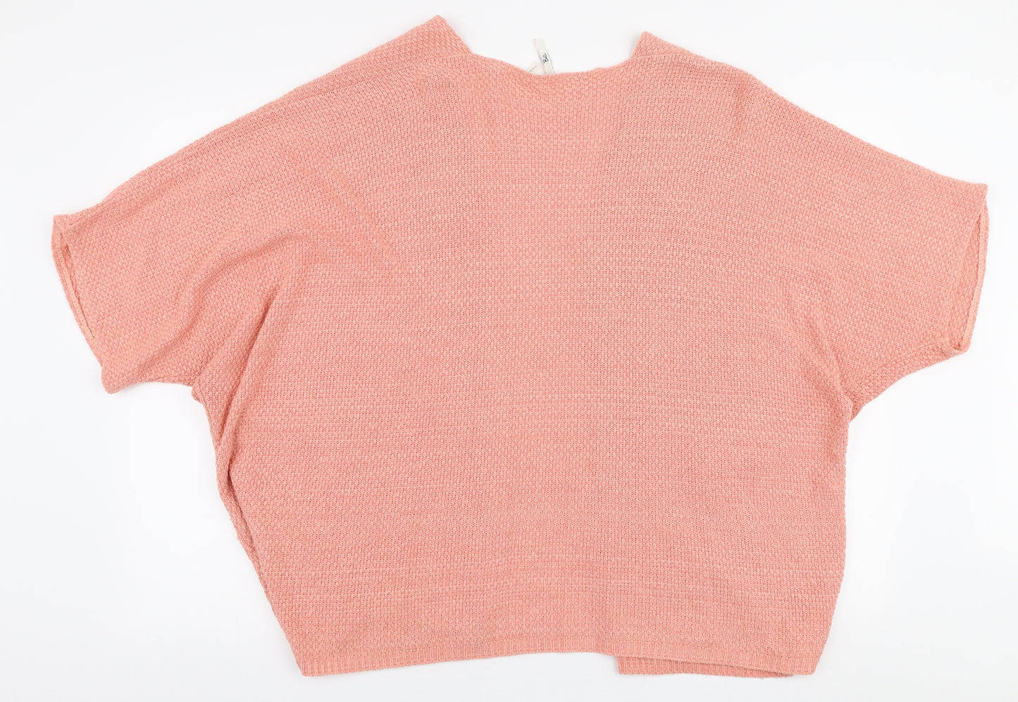 Label Be Womens Pink V-Neck  Acrylic Cardigan Jumper Size 16