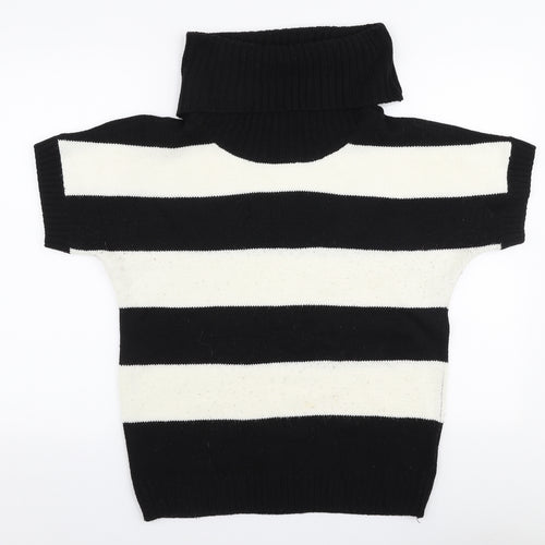 ESMARA Womens Multicoloured Roll Neck Striped Polyacrylate Fibre Pullover Jumper Size M