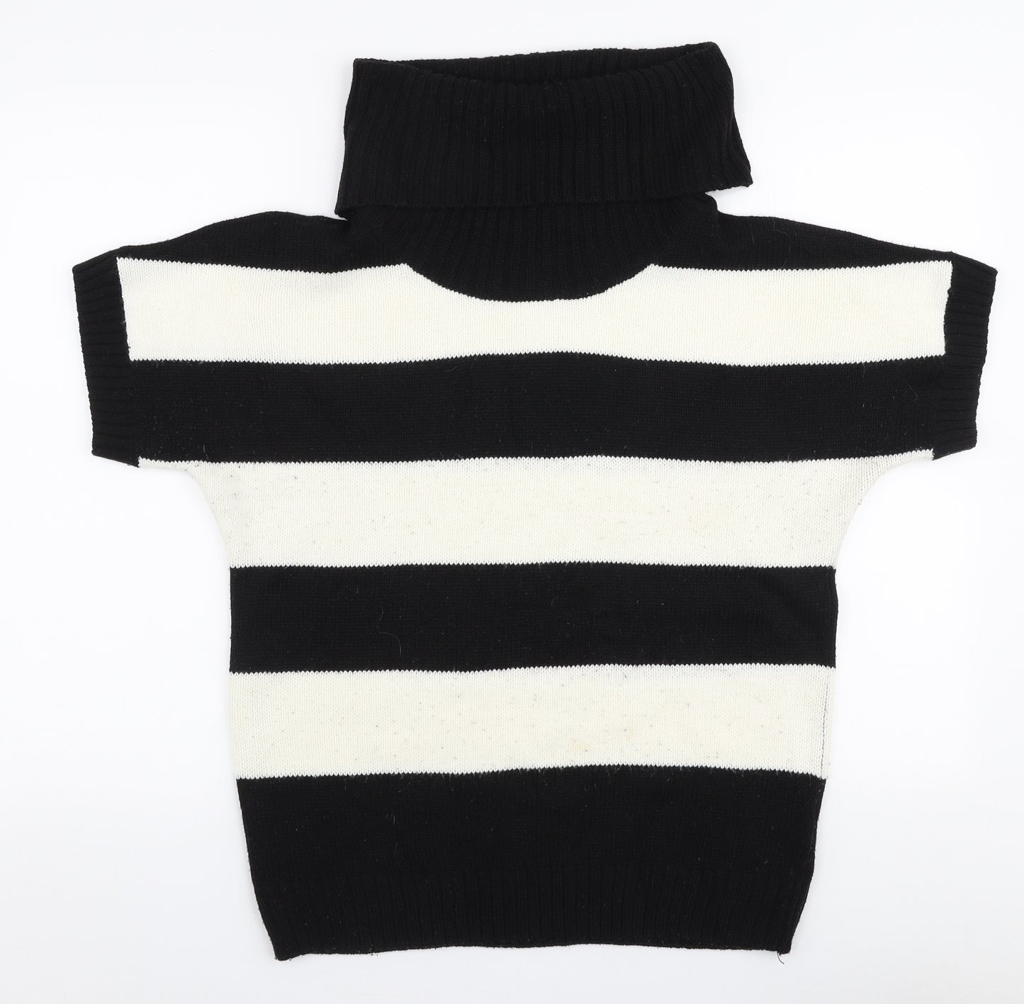 ESMARA Womens Multicoloured Roll Neck Striped Polyacrylate Fibre Pullover Jumper Size M