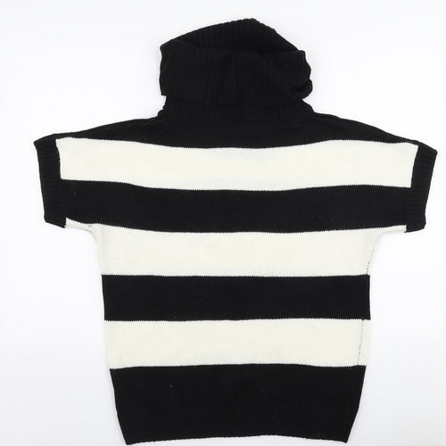 ESMARA Womens Multicoloured Roll Neck Striped Polyacrylate Fibre Pullover Jumper Size M