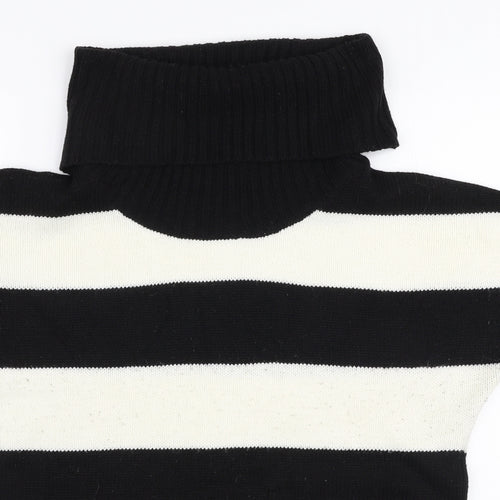 ESMARA Womens Multicoloured Roll Neck Striped Polyacrylate Fibre Pullover Jumper Size M