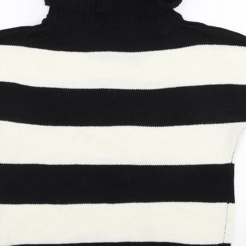 ESMARA Womens Multicoloured Roll Neck Striped Polyacrylate Fibre Pullover Jumper Size M