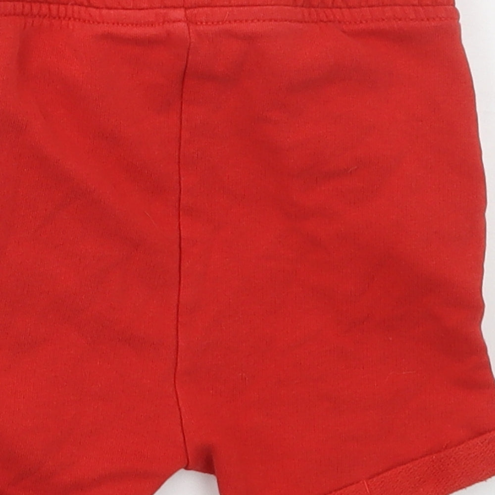 George Boys Red  Cotton Sweat Shorts Size 2-3 Years  Regular Drawstring