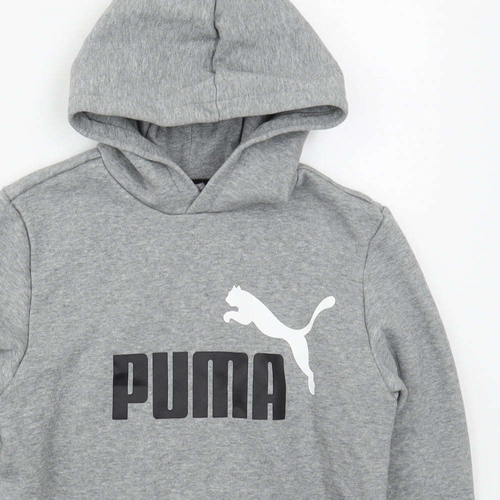 PUMA Boys Grey  Cotton Pullover Hoodie Size 13-14 Years  Pullover