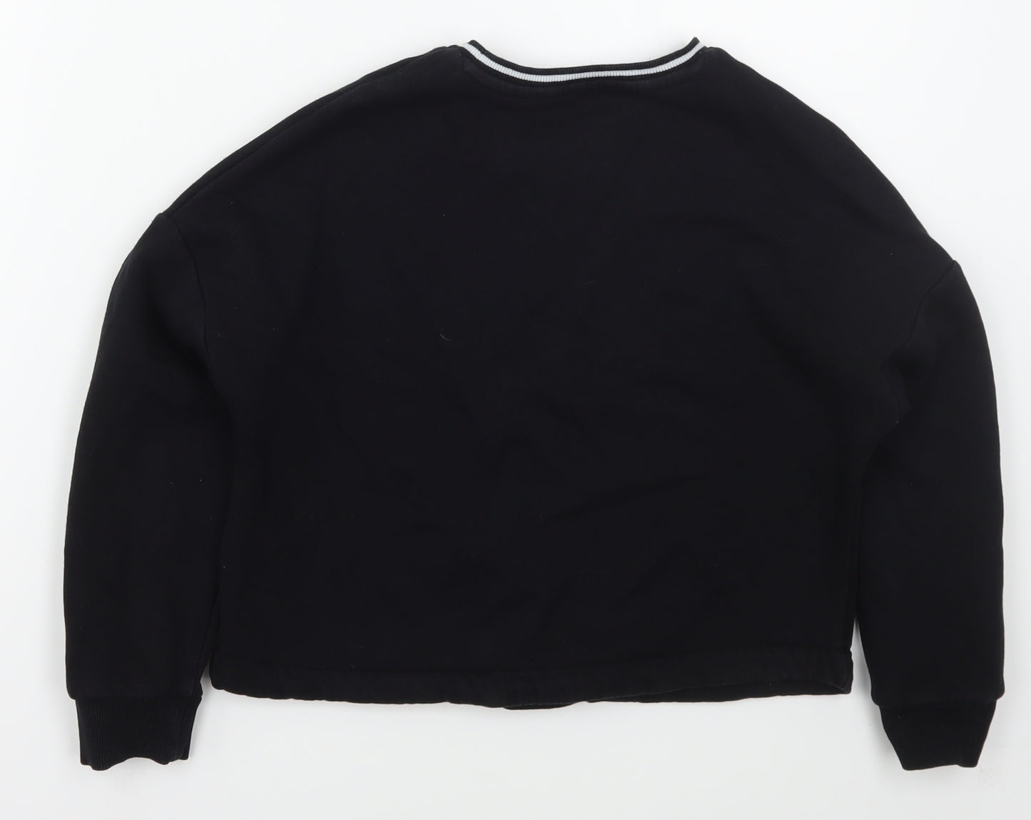Marks and Spencer Girls Black  Cotton Pullover Sweatshirt Size 8-9 Years  Pullover - Future