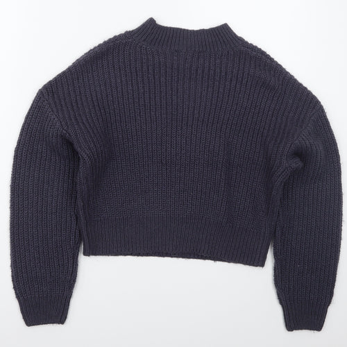 New Look Girls Blue Crew Neck  Acrylic Pullover Jumper Size 12-13 Years  Pullover