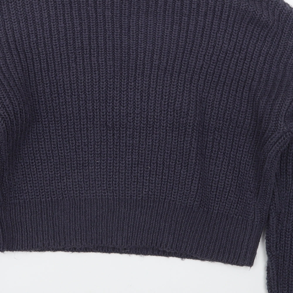 New Look Girls Blue Crew Neck  Acrylic Pullover Jumper Size 12-13 Years  Pullover