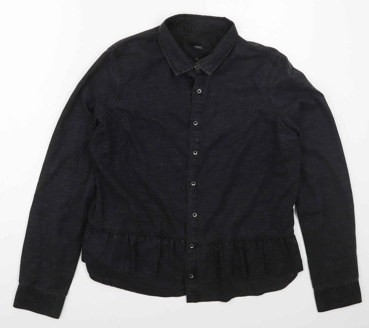 NEXT Womens Grey  Polyester Basic Button-Up Size 14 Collared