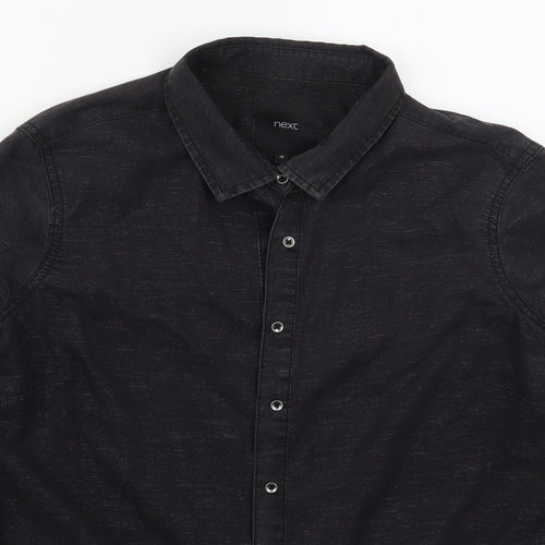 NEXT Womens Grey  Polyester Basic Button-Up Size 14 Collared
