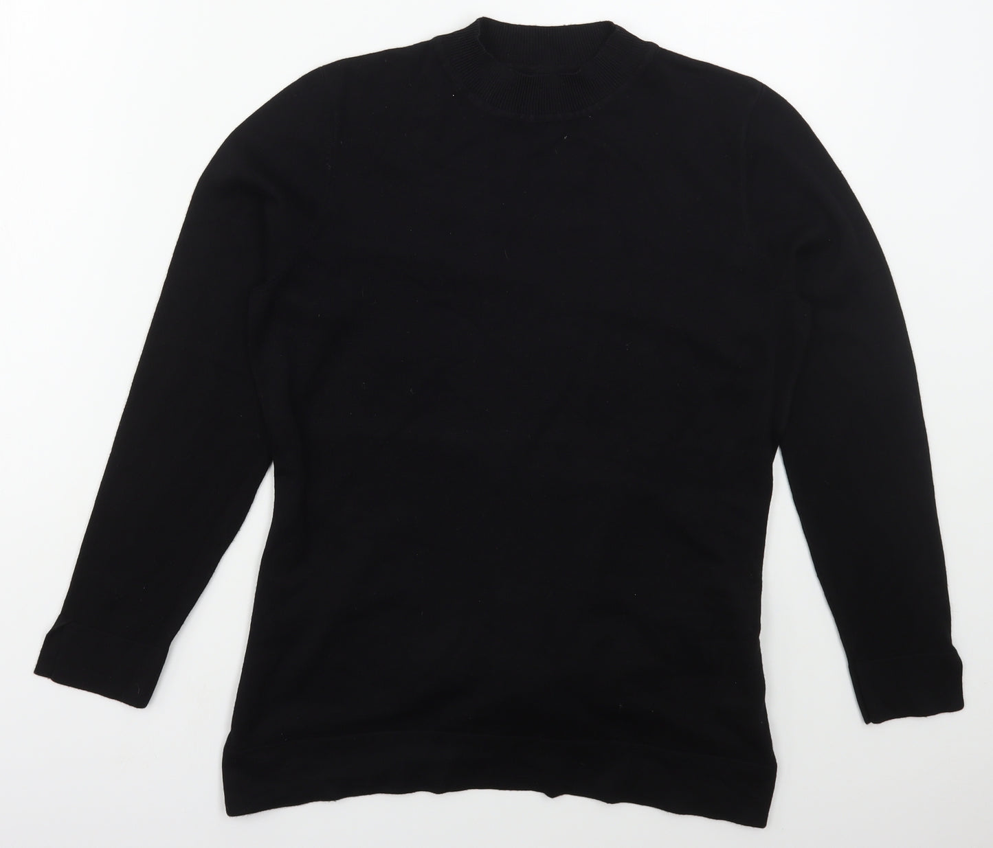Papaya Womens Black Mock Neck  Viscose Pullover Jumper Size 14