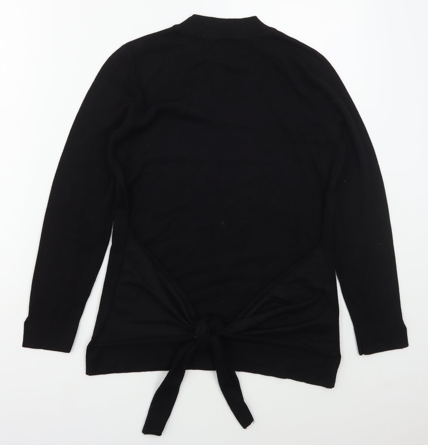 Papaya Womens Black Mock Neck  Viscose Pullover Jumper Size 14