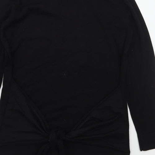 Papaya Womens Black Mock Neck  Viscose Pullover Jumper Size 14