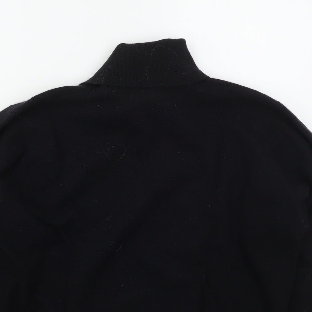 White of Tharwick Womens Black Roll Neck  Wool Pullover Jumper Size L