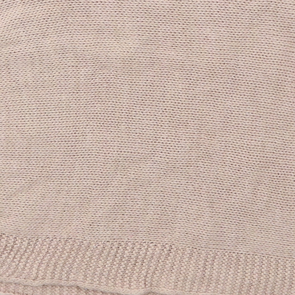 Boohoo Womens Pink Boat Neck  Acetate Pullover Jumper Size S