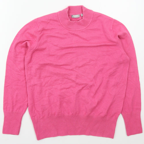 Rabe Womens Pink Mock Neck  Modal Pullover Jumper Size 14