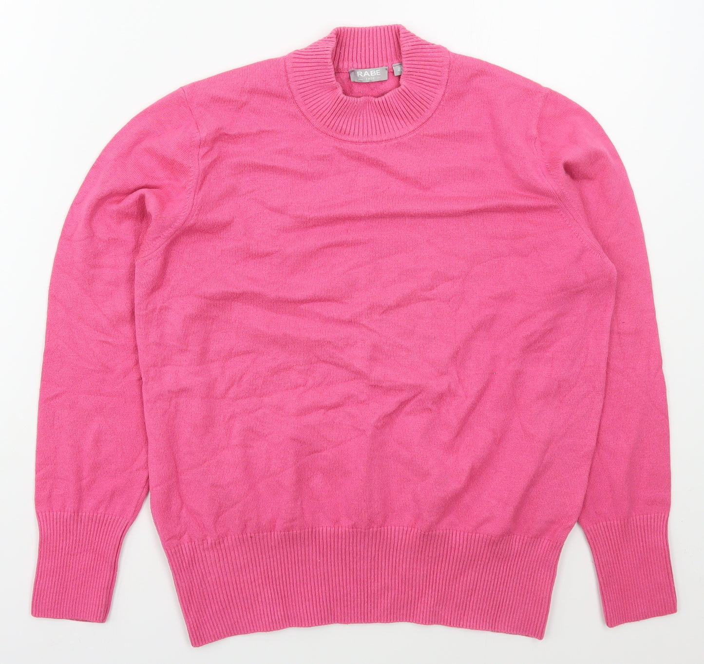 Rabe Womens Pink Mock Neck  Modal Pullover Jumper Size 14