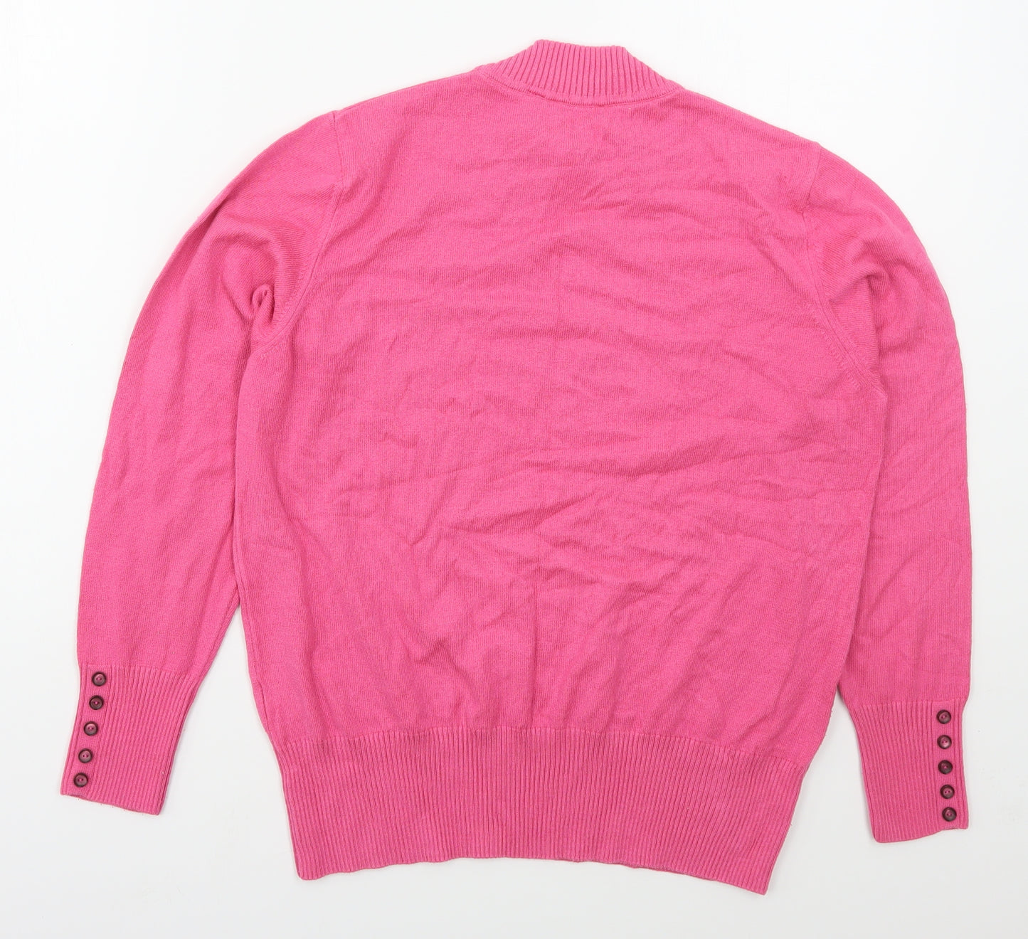 Rabe Womens Pink Mock Neck  Modal Pullover Jumper Size 14