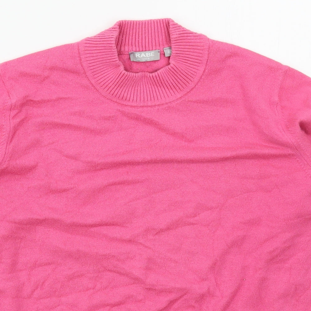 Rabe Womens Pink Mock Neck  Modal Pullover Jumper Size 14