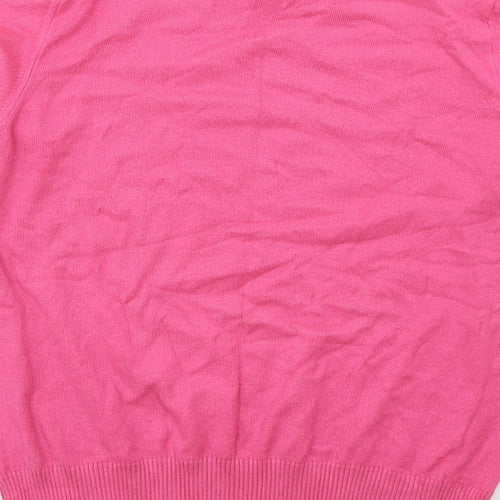 Rabe Womens Pink Mock Neck  Modal Pullover Jumper Size 14