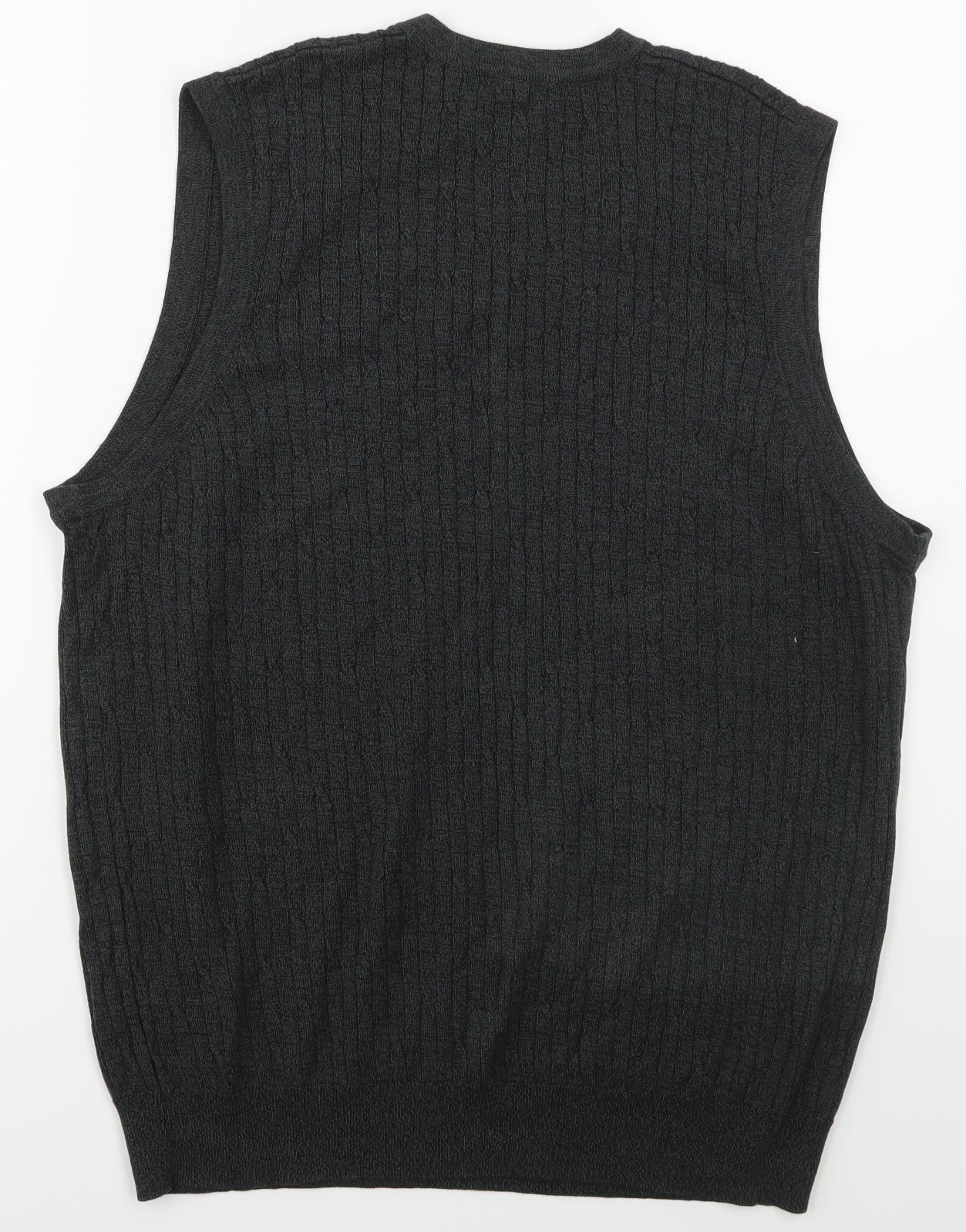 BHS Mens Grey V-Neck  Cotton Vest Jumper Size M
