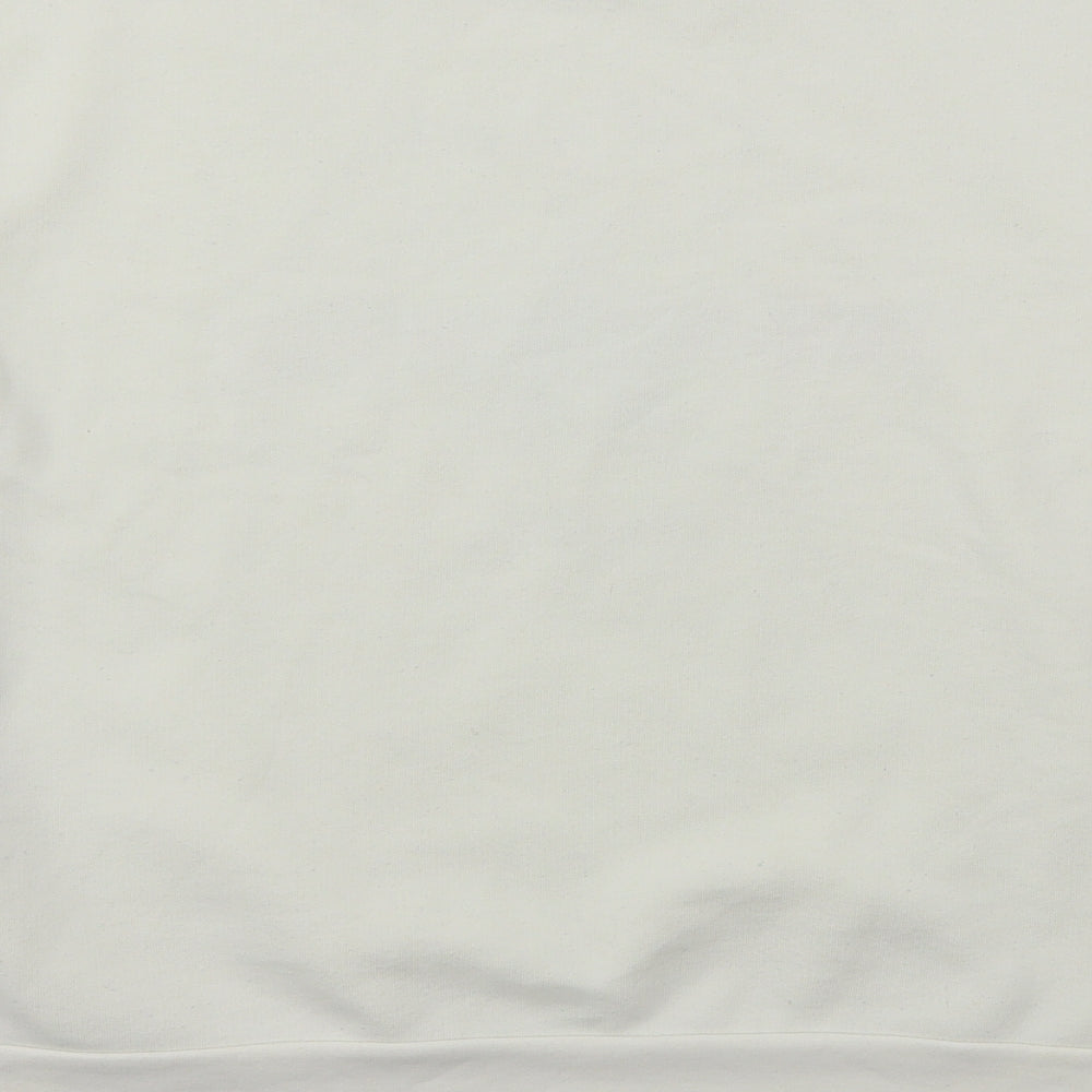 Topshop Womens White  Cotton Pullover Sweatshirt Size 8  Pullover - Jadore Paris