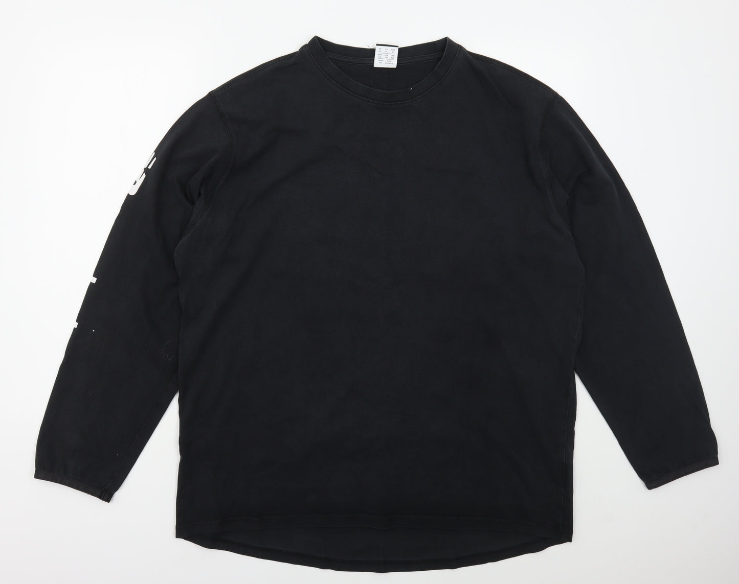 New Balance Mens Black  Cotton Basic T-Shirt Size XL Crew Neck Pullover