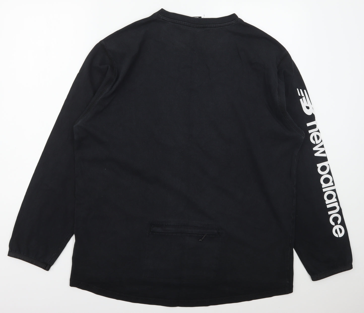 New Balance Mens Black  Cotton Basic T-Shirt Size XL Crew Neck Pullover