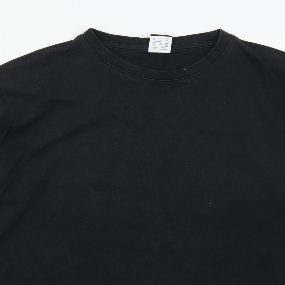 New Balance Mens Black  Cotton Basic T-Shirt Size XL Crew Neck Pullover