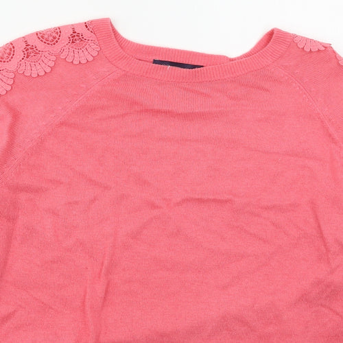 Marks and Spencer Womens Pink Crew Neck  Polyester Pullover Jumper Size 12