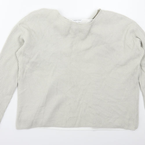 Sonder Studio Womens Grey Boat Neck  Acrylic Pullover Jumper Size 12