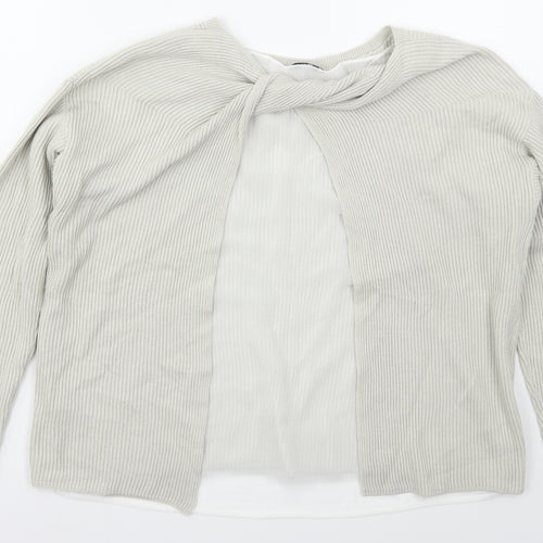 Sonder Studio Womens Grey Boat Neck  Acrylic Pullover Jumper Size 12
