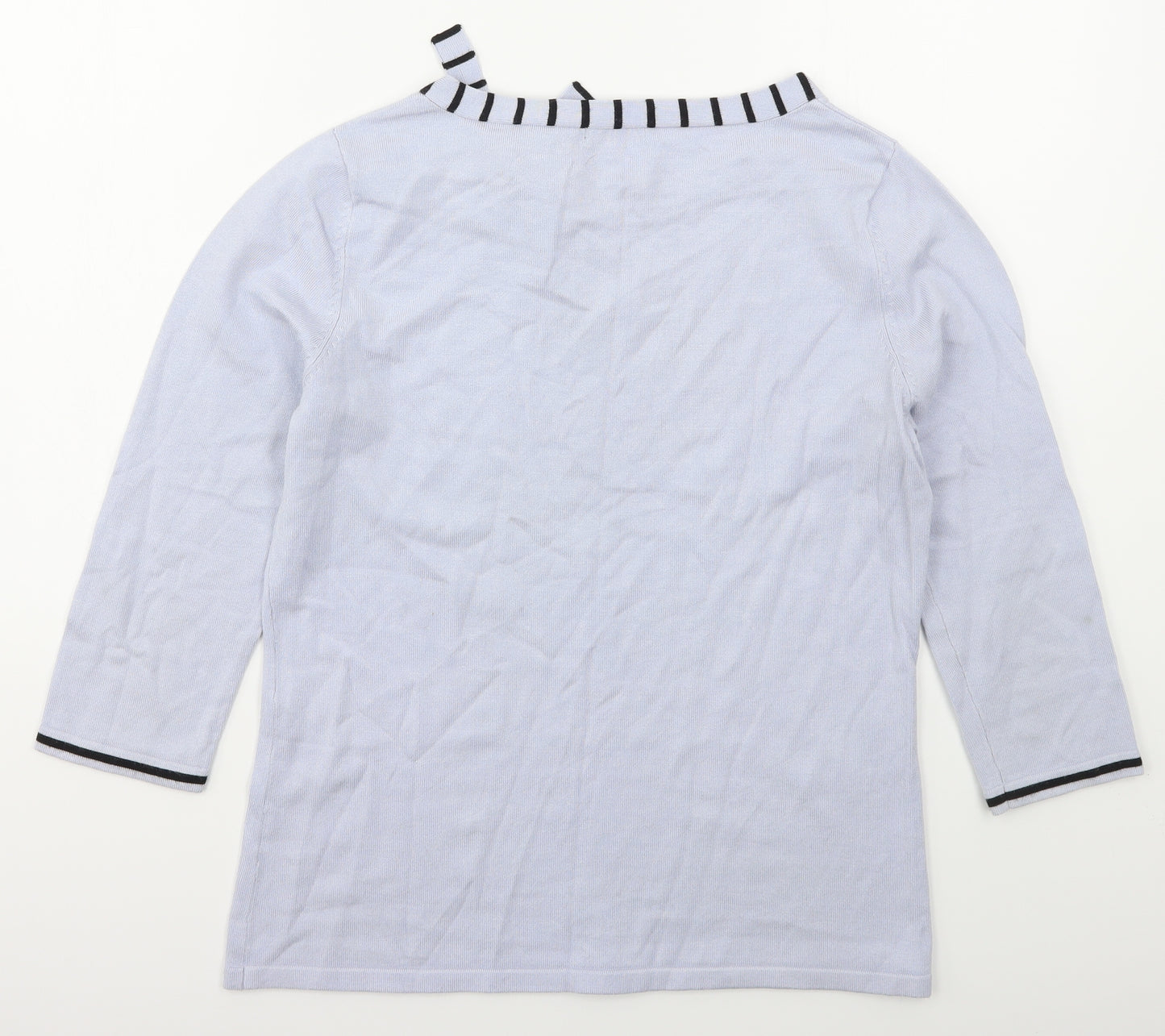 M&Co Womens Blue Boat Neck  Viscose Pullover Jumper Size 14