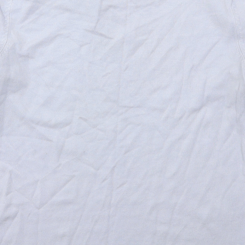 M&Co Womens Blue Boat Neck  Viscose Pullover Jumper Size 14