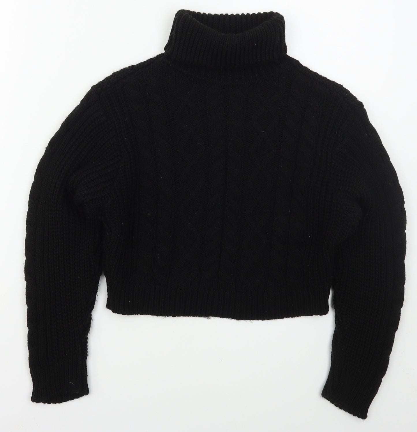 I SAW IT FIRST Womens Black Roll Neck  Acrylic Pullover Jumper Size M