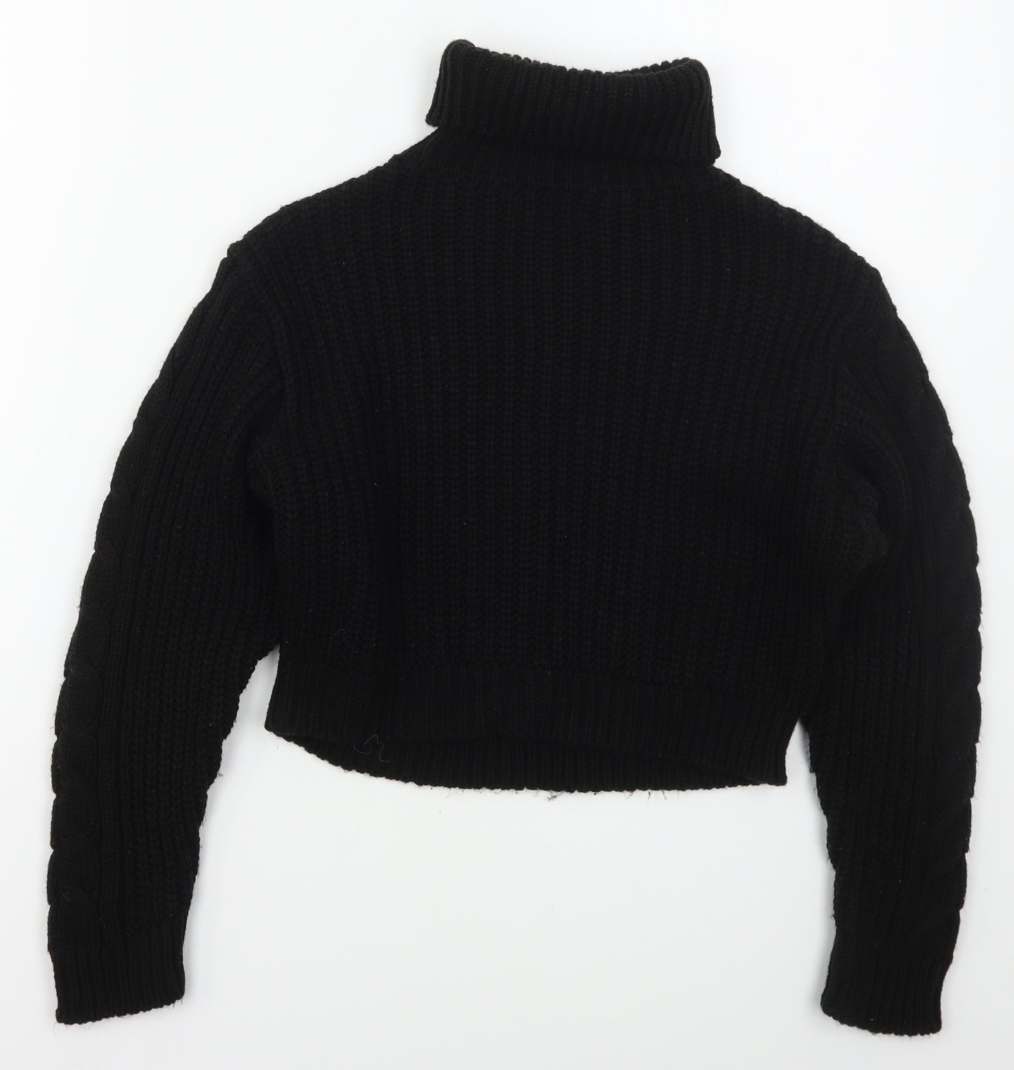 I SAW IT FIRST Womens Black Roll Neck  Acrylic Pullover Jumper Size M