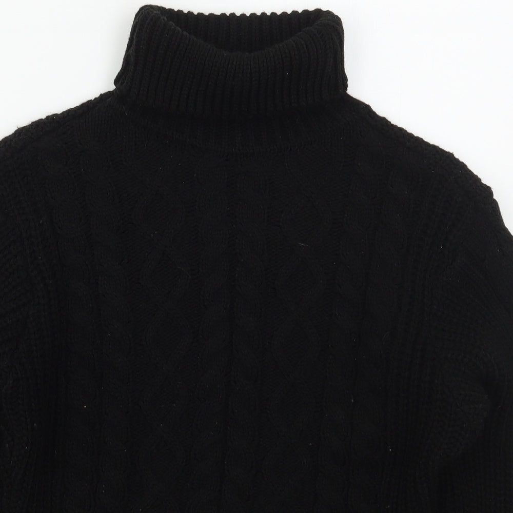 I SAW IT FIRST Womens Black Roll Neck  Acrylic Pullover Jumper Size M