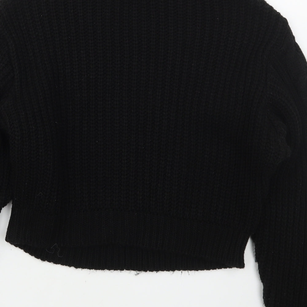 I SAW IT FIRST Womens Black Roll Neck  Acrylic Pullover Jumper Size M