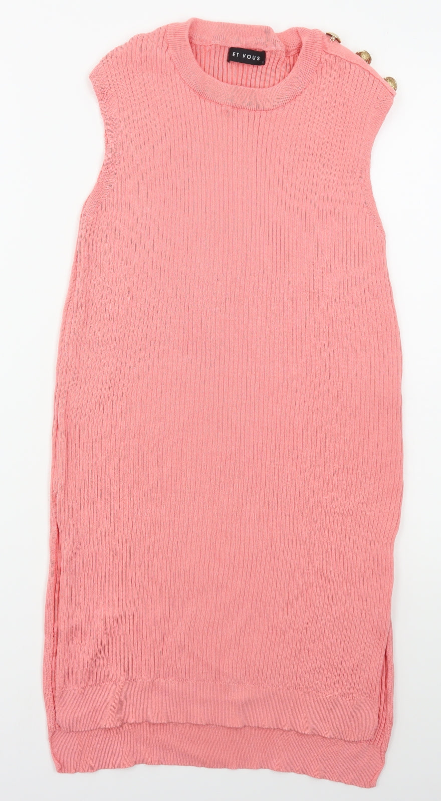 Matalan Womens Pink Crew Neck  Viscose Vest Jumper Size M