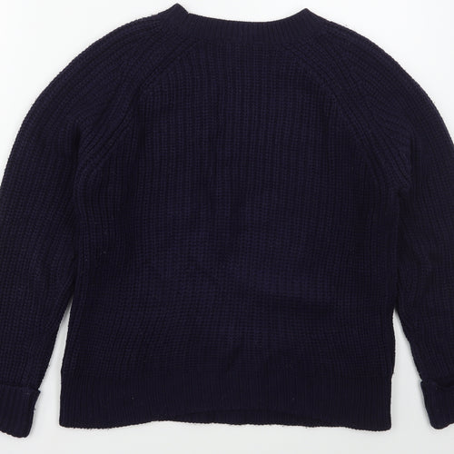 Dorothy Perkins Womens Blue Crew Neck  Acrylic Pullover Jumper Size 10