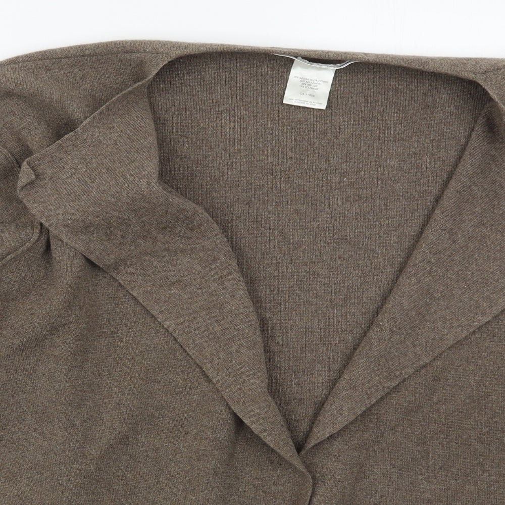 Fenn Wright Manson Womens Brown V-Neck  Cashmere Cardigan Jumper Size XL