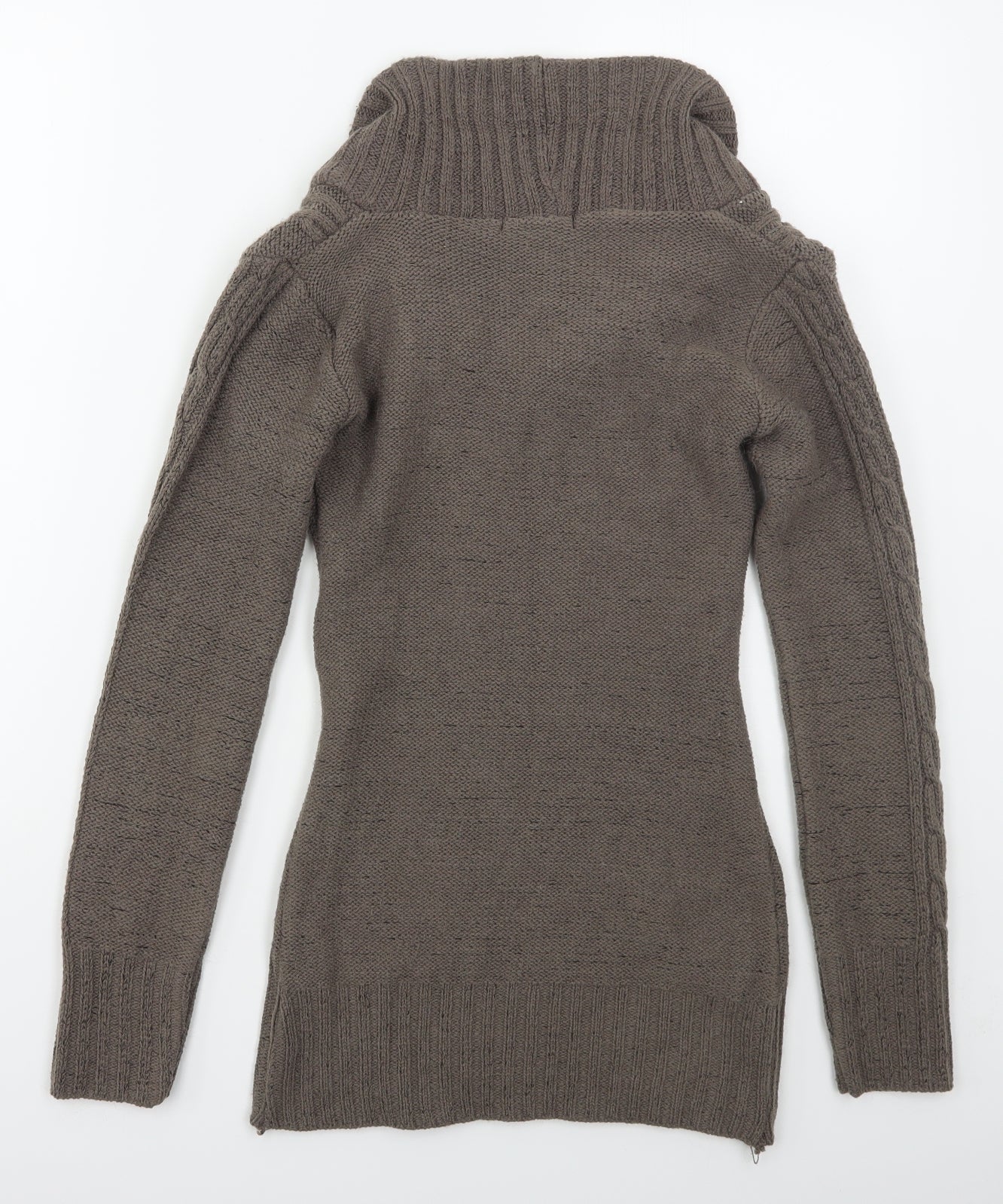 Jane Norman Womens Brown Roll Neck  Acrylic Pullover Jumper Size 12