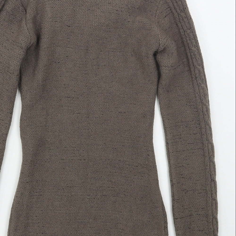 Jane Norman Womens Brown Roll Neck  Acrylic Pullover Jumper Size 12