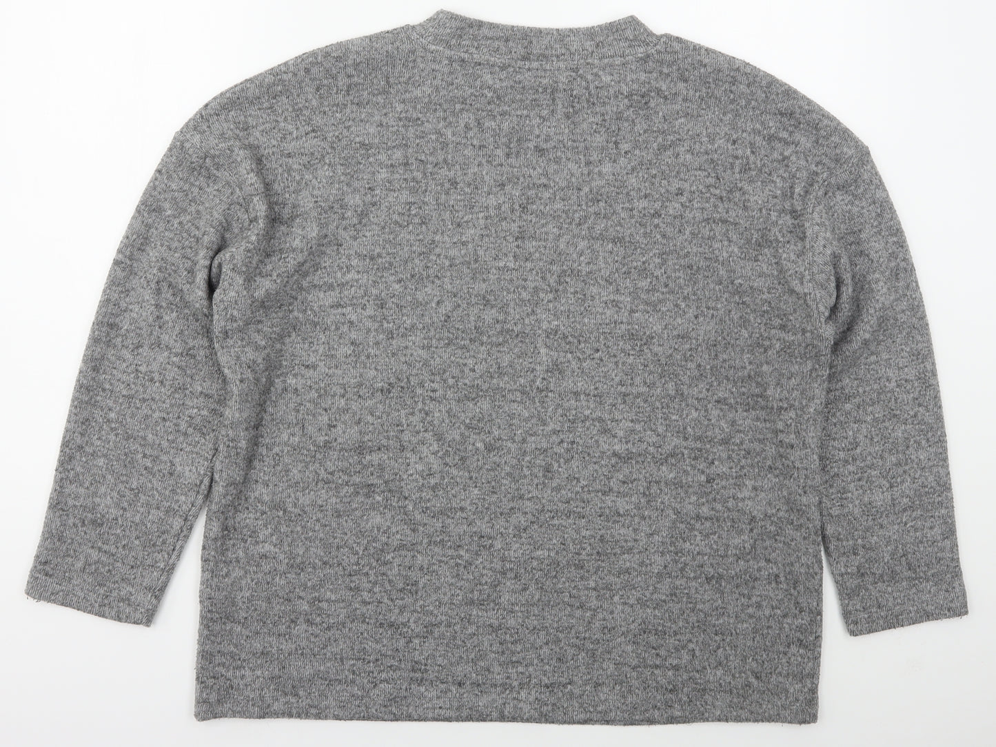 F&F Womens Grey Mock Neck  Polyester Pullover Jumper Size 14