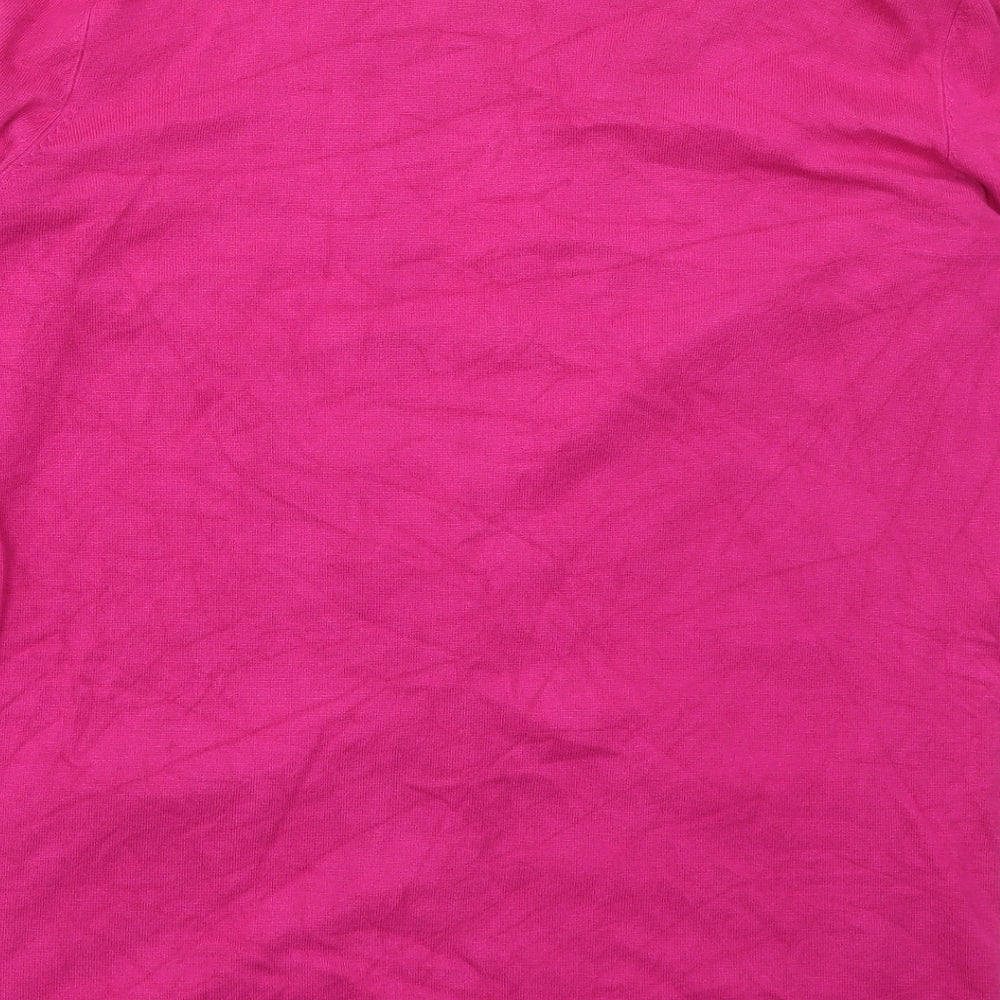 Nutmeg Womens Pink V-Neck  Viscose Cardigan Jumper Size 16