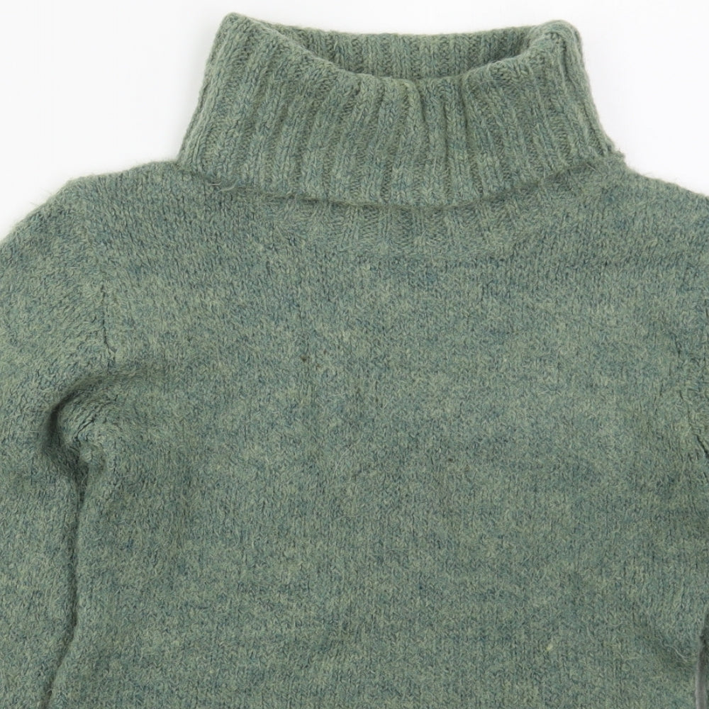 Ethel Austin Womens Green Roll Neck  Acrylic Pullover Jumper Size 12