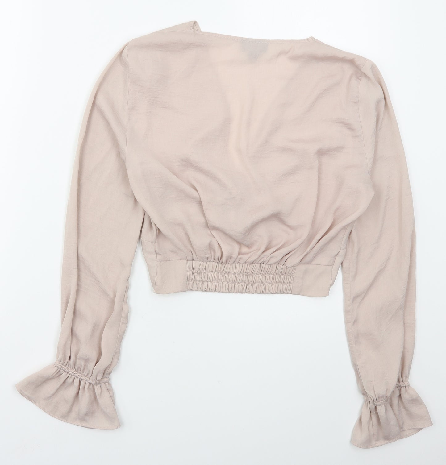 Topshop Womens Pink  Polyester Basic Blouse Size 8 V-Neck