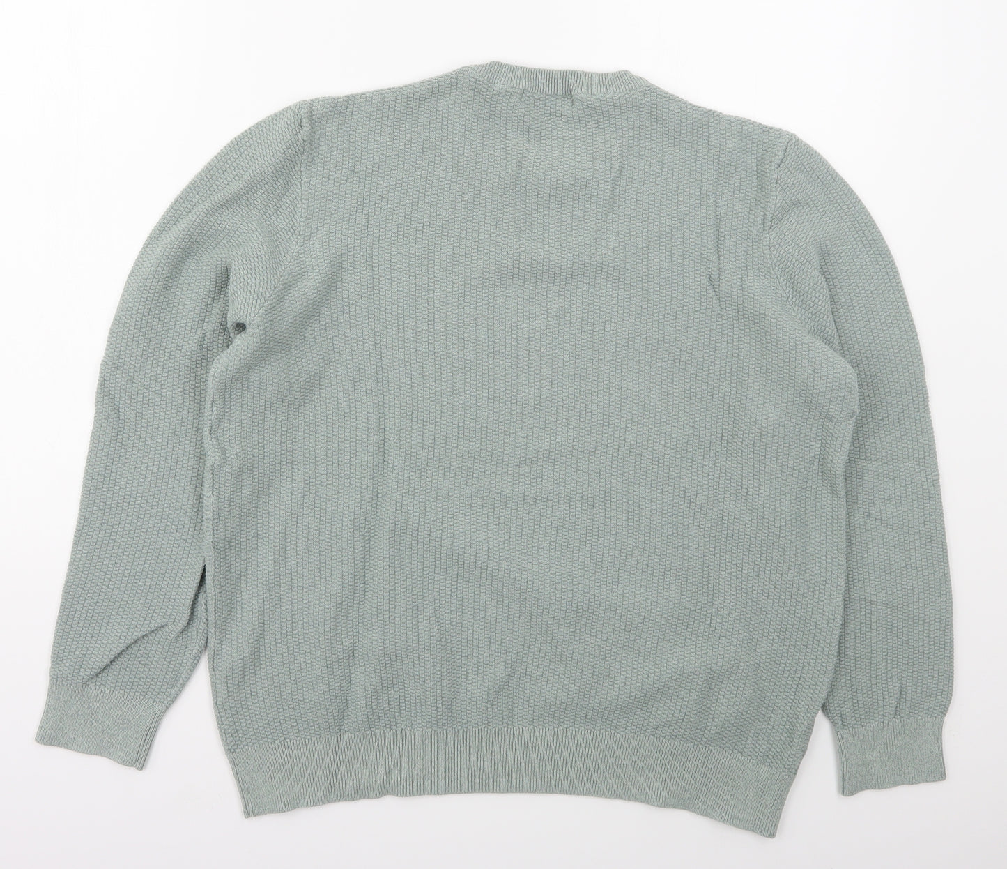 TU Mens Green Crew Neck  Cotton Pullover Jumper Size L