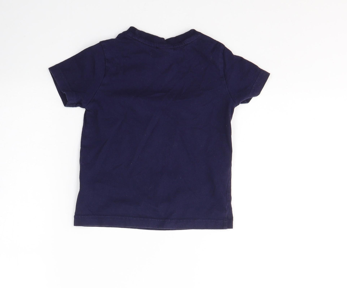 Marvel Boys Blue  Cotton Pullover T-Shirt Size 2-3 Years Round Neck Pullover - Hero like Dad