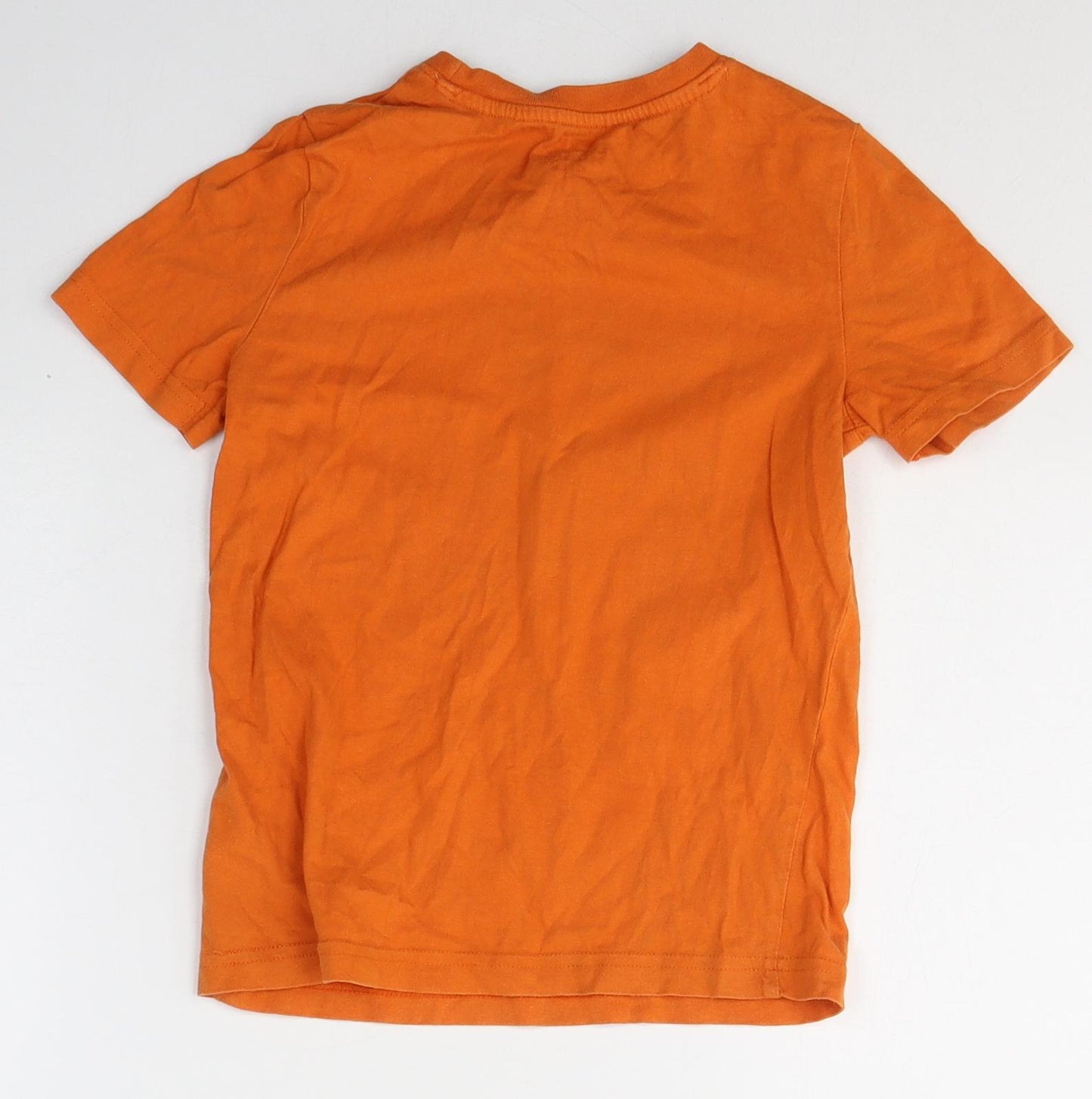 F&F Boys Orange  Cotton Basic T-Shirt Size 5-6 Years Round Neck Pullover - Gamer